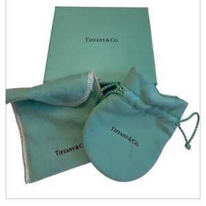 Tiffany & Co Small Blue Jewelry Box Set w/ 2 Pouches Authentic